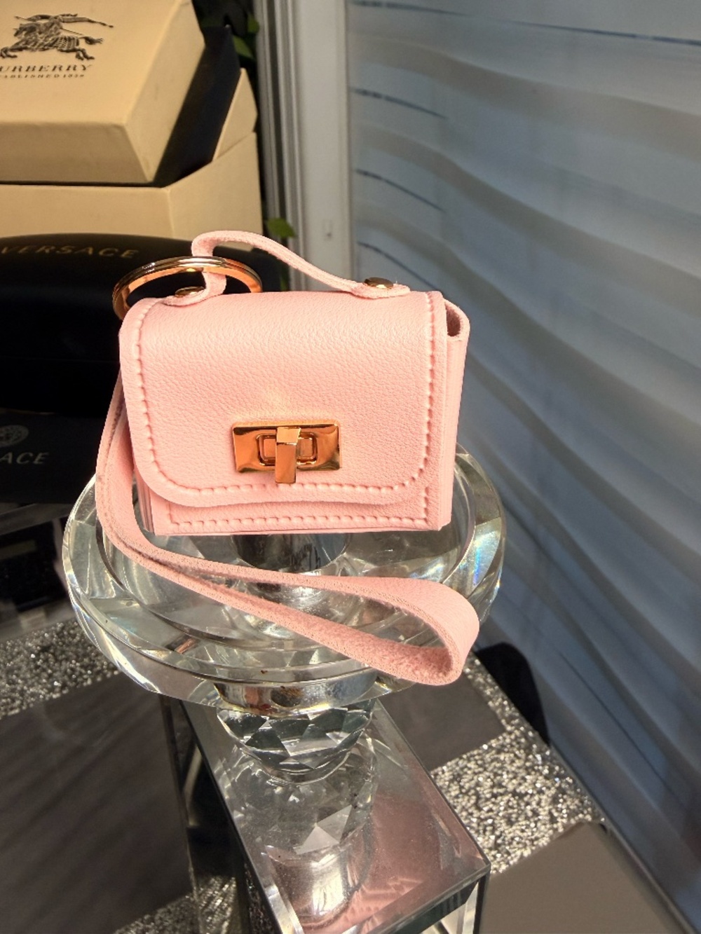 Mini Crossbody Coin Purse with Gold-Tone Hardware